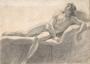 Male Nude Reclining On A Divan — Anne-louis Girodet