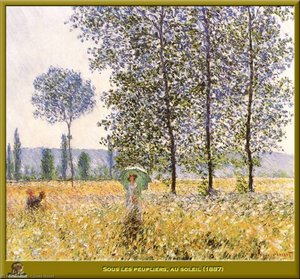 Sous Les Peupliers Au Soleil — Claude Monet, Impressionism
