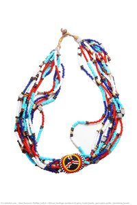 African Heritage Necklace Of Glass Trade Beads, Porcupine Quills, Aluminium Beads — Alan Donovan Phillips Leitch