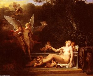 Une Nymphe Au Bain, Environnee D-amours — Jean-baptiste Mallet