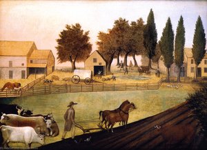 Residence Of Thomas Hilborn — Edward Hicks, American Folk Art
