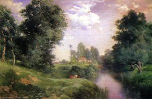 A Long Island River — Thomas Moran