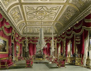Crimson Drawing Room, Carlton House, From Pyne's Royal Residences -
