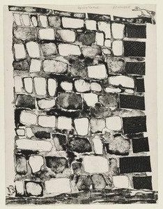 Bird Perched On The Corner Of The Wall (angle De Mur À L'oiseau Perché) From The Supplementary Suite For The Book Les Murs By Eugène Guillevic — Jean Philippe Arthur Dubuffet