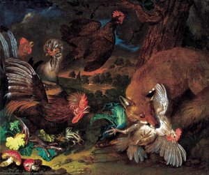 Fox In The Courtyard — Philipp Ferdinand De Hamilton, Naturalistic