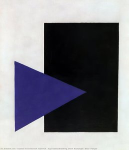 Supremtist Painting. Black Rectangle, Blue Triangle — Kazimir Malevich, Suprematism