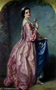 Lady holding Flowers
