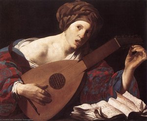 Woman Playing the Lute