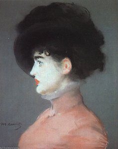 Irma Brunner (woman In A Black Hat), Pastel O — Édouard Manet