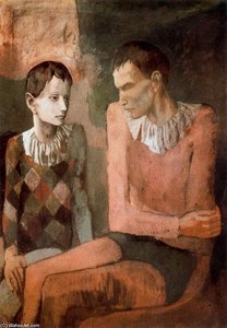 Acrobat And Young Harlequin1 — Pablo Picasso, Cubist Portrait