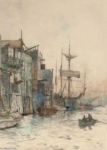 On The Thames — Charles Edward Dixon