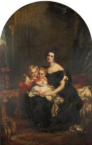 Elizabeth Acton (d.1850), Lady Throckmorton With Two Of Her Children, Courtenay Throckmorton (1831–1854), And Mary Elizabeth Throckmorton (1832–1919) — John Partridge
