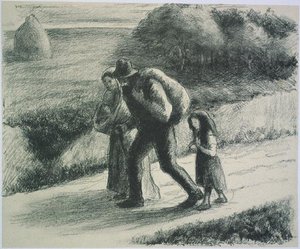 The Vagabond Workers — Camille Pissarro, Impressionist Landscape