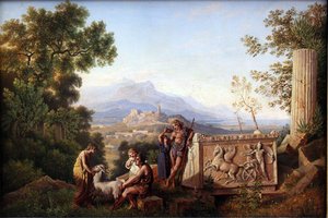Greek Fantasy Landscape With Resting Shepherd — Карл Фридрих Шинкель
