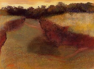 Wheatfield And Line Of Trees — Edgar Degas, Impressionism