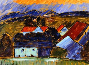 Paisaje Con Tejado Rojo — Alexej Von Jawlensky
