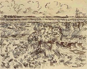 Wheat Field With Sheaves — Vincent Willem Van Gogh