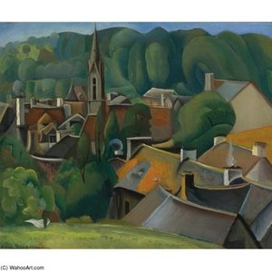 Pont-aven, Evening — Boris Dmitrievich Grigoriev