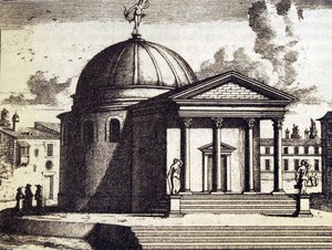 Engraving With An Artistic Reconstruction Of The Iseum Campensis In Rome