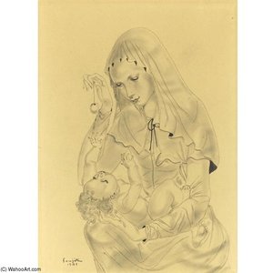 Mere Ballant Une Breloque Pour Son Enfant — Léonard Tsuguharu Foujita