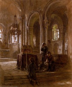Pelerinage Pour L'enfant Malade. Eglise De Plein-pied, Bourges — Léon Augustin L'hermitte