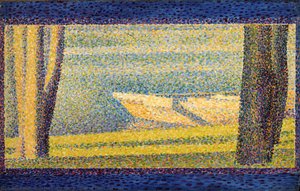 Moored Boats And Trees — Georges Seurat, Neo-impressionism