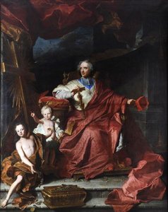 Portrait D'emmanuel Théodose De La Tour D'auvergne (1643 1715), Cardinal De Bouillon Portrait Du Cardinal De Bouillon Ouvrant La Porte Sainte L'an Du Jubilée Séculaire 1700 (titre Factice) — Hyacinthe Rigaud, Baroque
