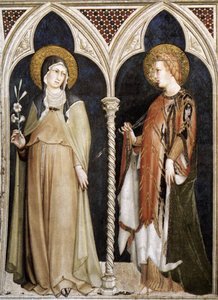 St Clare And St Elizabeth Of Hungary — Simone Martini, Late Medieval