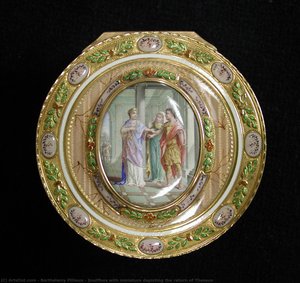 Snuffbox With Miniature Depicting The Return Of Theseus — Barthélemy Pillieux