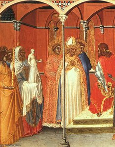 St. Sabinus Before The Governor, Detail, - — Pietro Lorenzetti