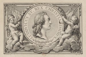 Engraved portrait of Louis XV of France