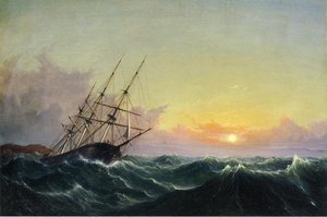 A Storm, Breaking Away, Vessel Slipping Her Cable — Fitz Henry Lane