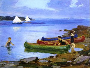 Canoeing — Edward Henry Potthast, Impressionism