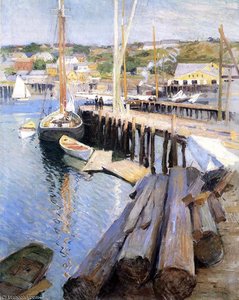Fish Wharves Gloucester — Willard Leroy Metcalf