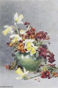 Still Life With Daffodils And Wallflowers — Rose Maynard Barton