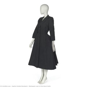 Redingote Coat In Fine Black Faille — Sophie Gimbel Rossbach, Contemporary Realism