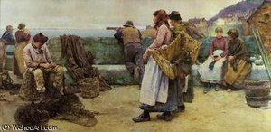 In A Cornish Fishing Village — Walter Langley
