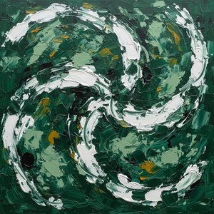Smaragd-vortex: Eine Monumentale Studie In Kinetischem Impasto Und Skulpturalem Weißem Licht — Christian Noiret, Zeitgenössische Abstraktion