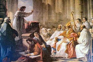 Life Of St Augustine St Augustine Preaching Before Valere Bishop Of Hippo — Charles-andré Van Loo