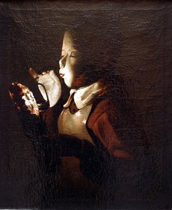 Boy Blowing At Lamp — Georges De La Tour, Baroque