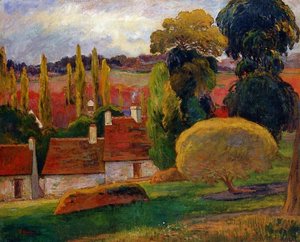 Farm In Brittany — Eugène Henri Paul Gauguin, Post-impressionism