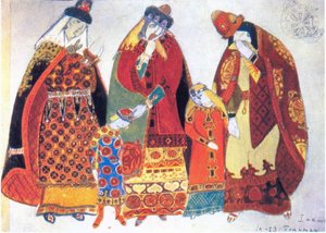 Boyarynia And Children — Nicholas Roerich, Roerich Symbolist Style