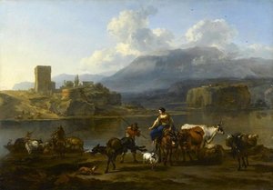 Le Passage Du Bac (the Ferry Crossing) — Nicolaes Pietersz Berchem