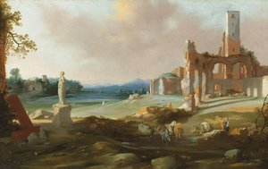 A Landscape With Classical Ruins — Бартоломеус Бринберг