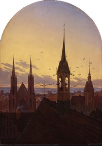 Old German City In The First Light Of Day — Carl Gustav Carus, Romanticism