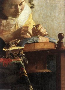 The Lacemaker (detail) — Johannes Vermeer, Baroque Luminosity