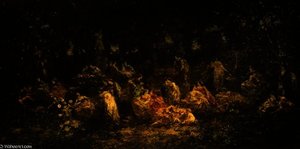 Ladies In A Glade Near A Statue Of Venus — Adolphe Joseph Thomas Monticelli