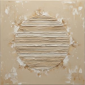 Monolithic Echoes Of Sand And Light In A Singular Sculptural Relief — David Moreau, Plaster & Texture Art