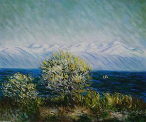 Aussicht Auf Die Bucht Von Antibes Und Die Alpen — Claude Monet, Impressionismus