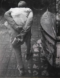 Untitled (old man, cup behind back)